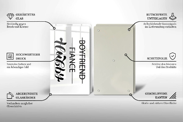 Sklo za varnou desku Nápis věta vzor