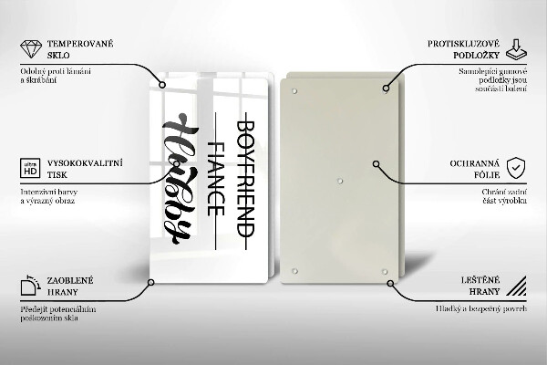 Sklo za varnou desku Nápis věta vzor