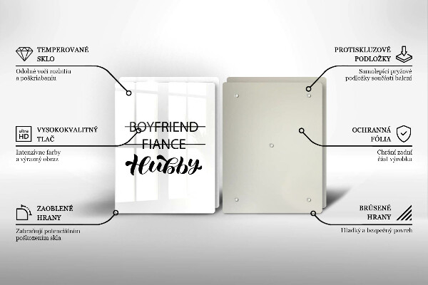 Sklo za varnou desku Nápis věta vzor