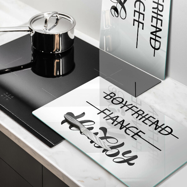 Sklo za varnou desku Nápis věta vzor