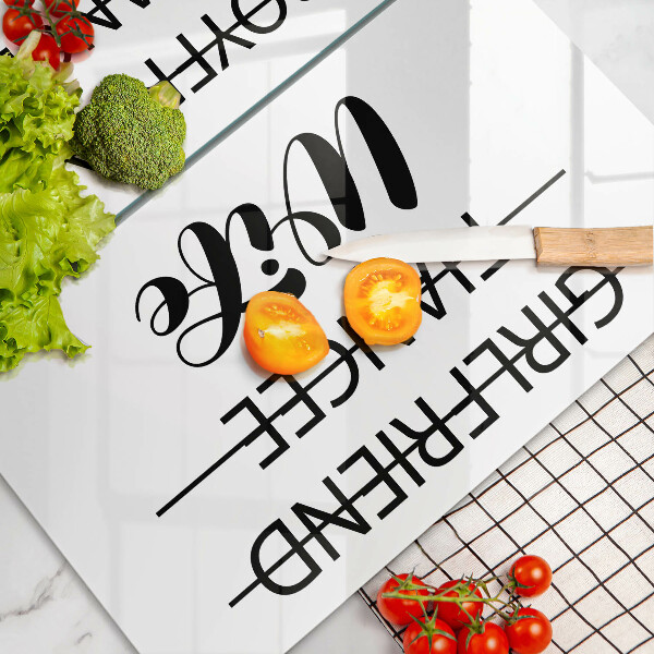 Sklo za varnou desku Nápis věta vzor