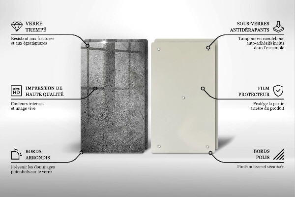 Sklo za varnou desku Textura betonového kamene