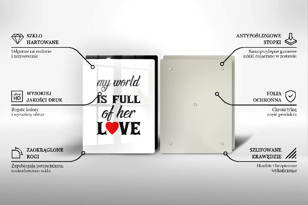 Skleněná deska za sporák Nápis věta