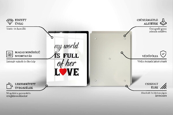 Skleněná deska za sporák Nápis věta