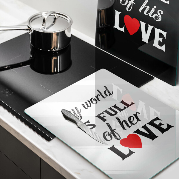 Skleněná deska za sporák Nápis věta