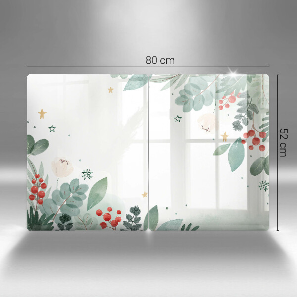 Skleněná deska za sporák Akvarel listy