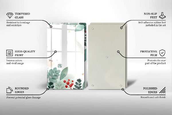 Skleněná deska za sporák Akvarel listy