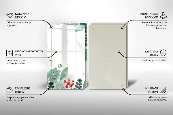 Skleněná deska za sporák Akvarel listy