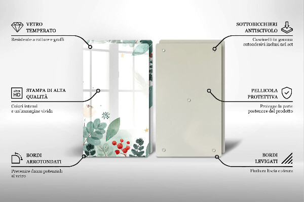 Skleněná deska za sporák Akvarel listy