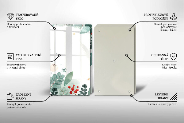 Skleněná deska za sporák Akvarel listy