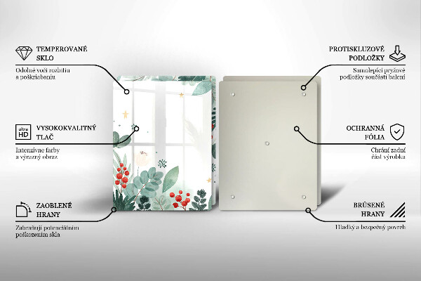 Skleněná deska za sporák Akvarel listy