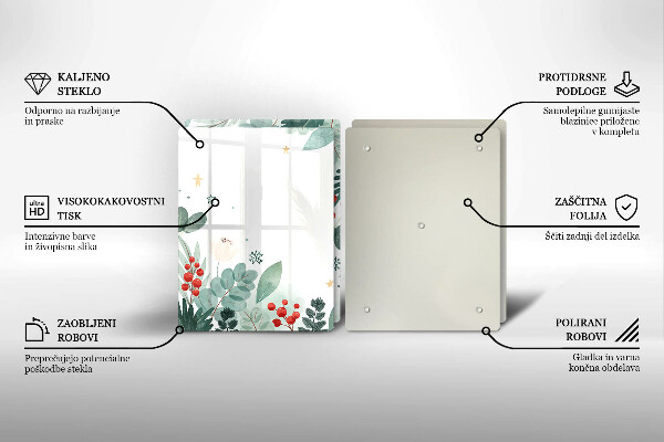 Skleněná deska za sporák Akvarel listy