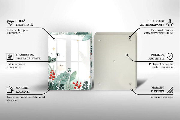 Skleněná deska za sporák Akvarel listy