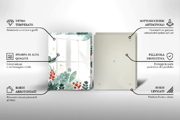 Skleněná deska za sporák Akvarel listy