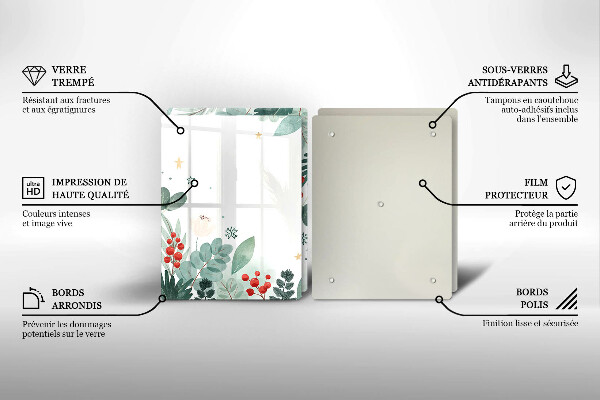 Skleněná deska za sporák Akvarel listy