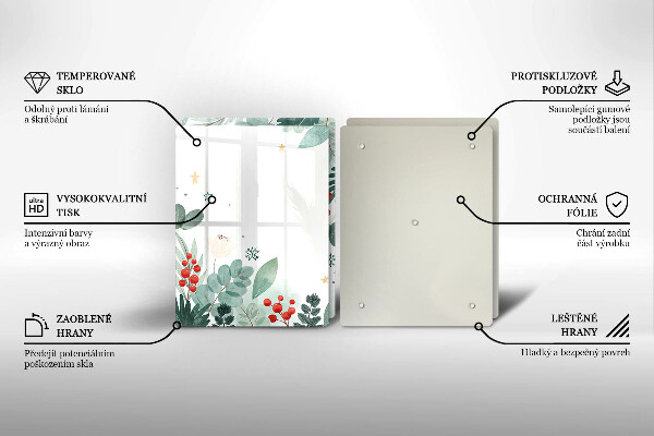 Skleněná deska za sporák Akvarel listy