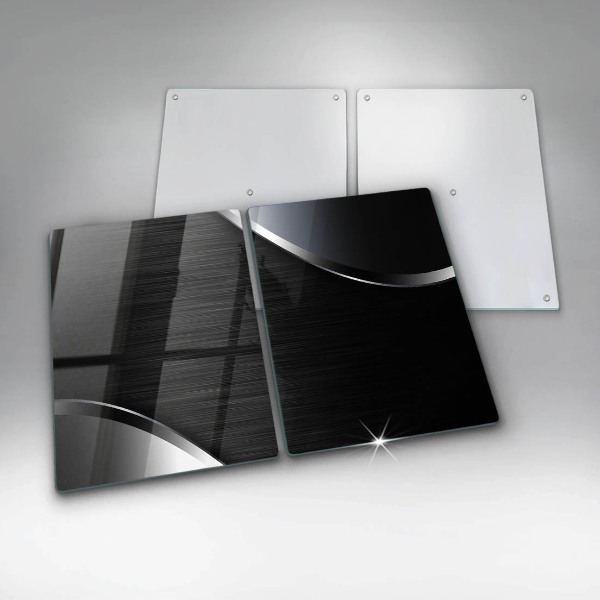 Skleněná deska za sporák Kovová abstrakce