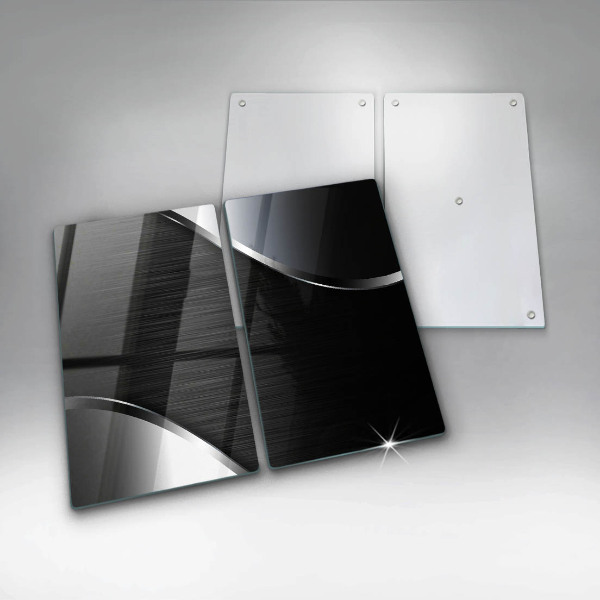 Skleněná deska za sporák Kovová abstrakce