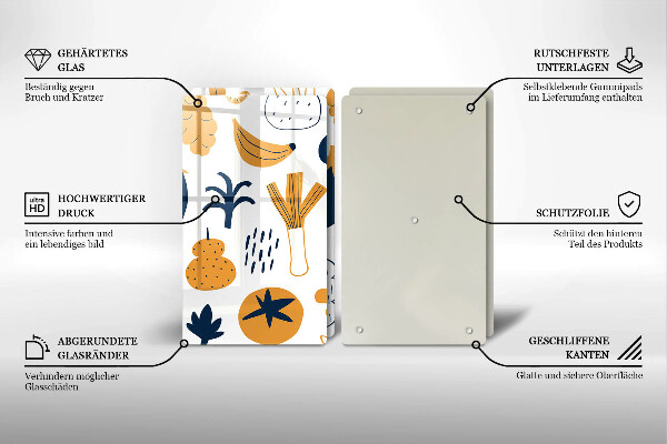 Skleněná deska za sporák Jídlo ilustrace