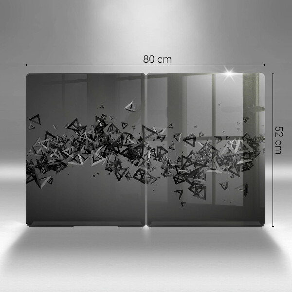 Skleněná deska za sporák Abstraktní 3d tvary