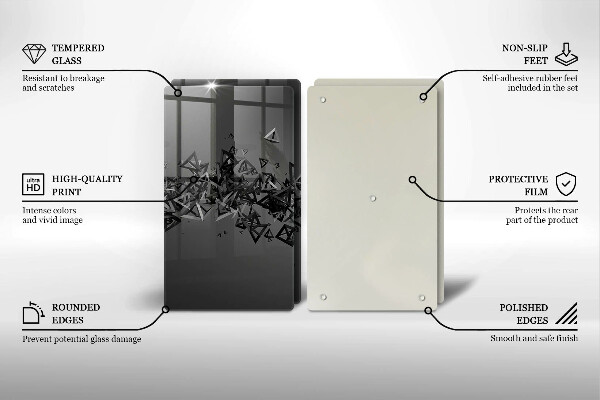 Skleněná deska za sporák Abstraktní 3d tvary