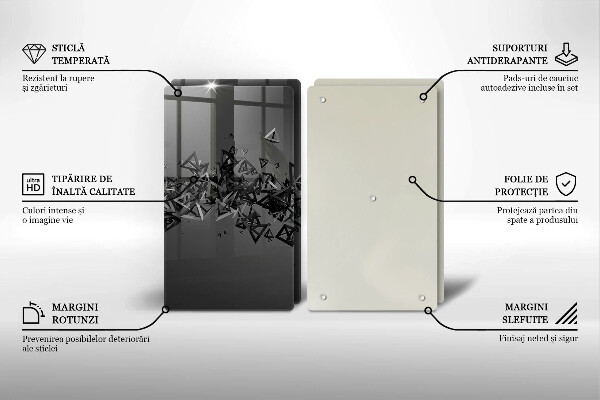 Skleněná deska za sporák Abstraktní 3d tvary