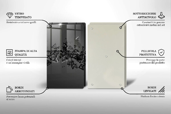 Skleněná deska za sporák Abstraktní 3d tvary