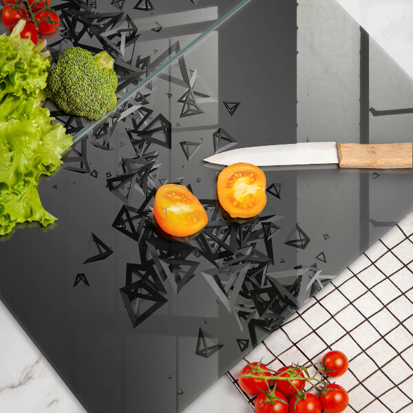 Skleněná deska za sporák Abstraktní 3d tvary