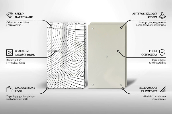 Skleněná deska za sporák Černé čáry abstrakce