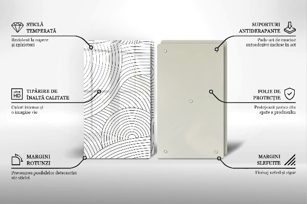 Skleněná deska za sporák Černé čáry abstrakce