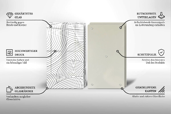 Skleněná deska za sporák Černé čáry abstrakce