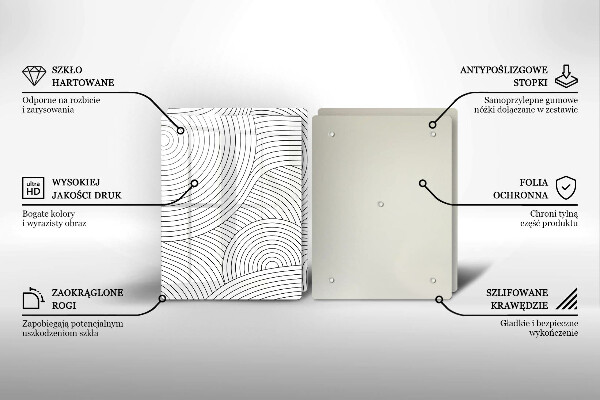 Skleněná deska za sporák Černé čáry abstrakce