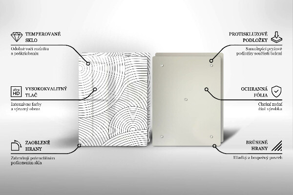 Skleněná deska za sporák Černé čáry abstrakce