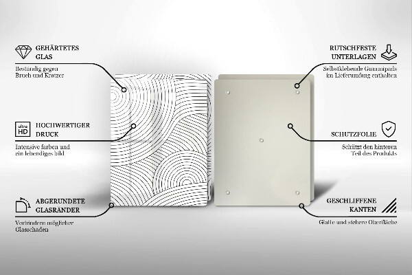 Skleněná deska za sporák Černé čáry abstrakce