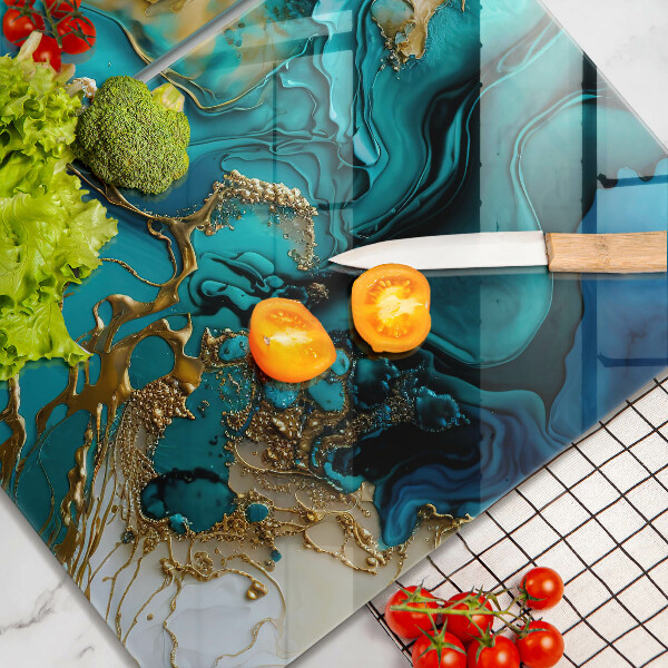 Deska za sporák Tyrkysová abstrakce