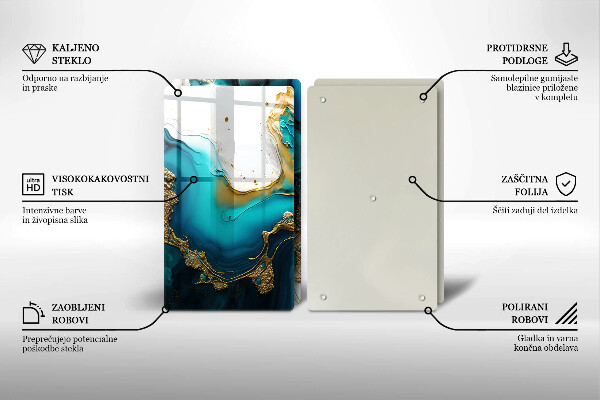 Deska za sporák Tyrkysová abstrakce