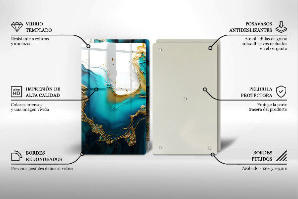 Deska za sporák Tyrkysová abstrakce