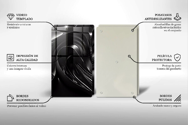 Deska za sporák Abstraktní černá hmota