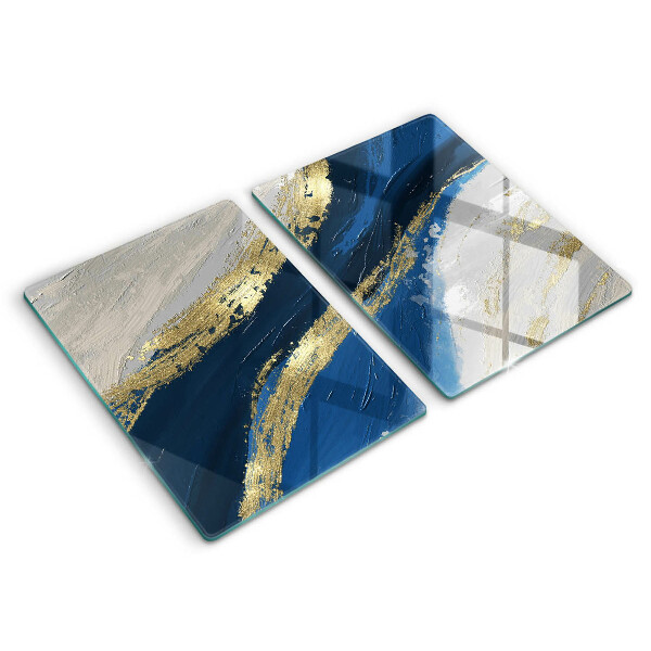 Skleněná deska za sporák Textura se zlatem