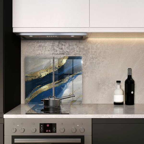 Skleněná deska za sporák Textura se zlatem