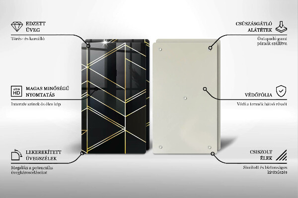 Skleněná deska za sporák Abstraktní trojúhelníky