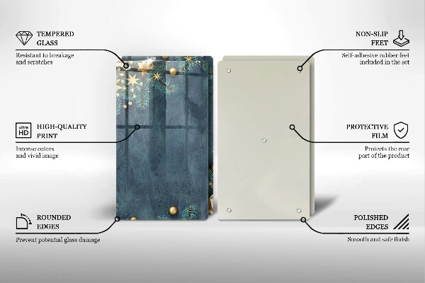 Skleněná deska za sporák Vánoční dekorace