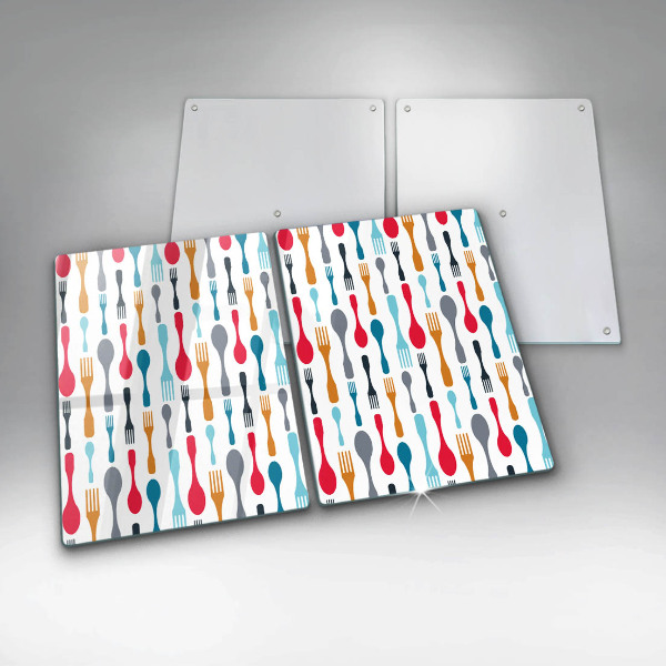 Skleněná deska za sporák Ilustrace lžíce