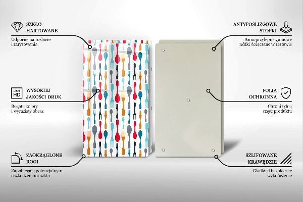 Skleněná deska za sporák Ilustrace lžíce