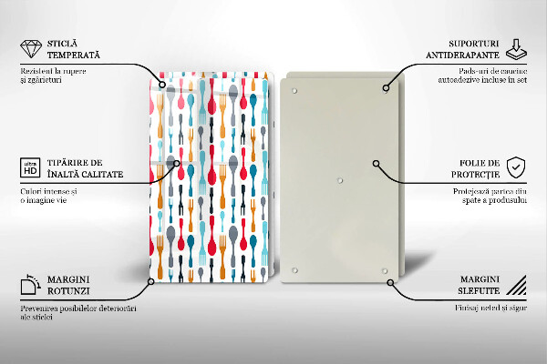 Skleněná deska za sporák Ilustrace lžíce