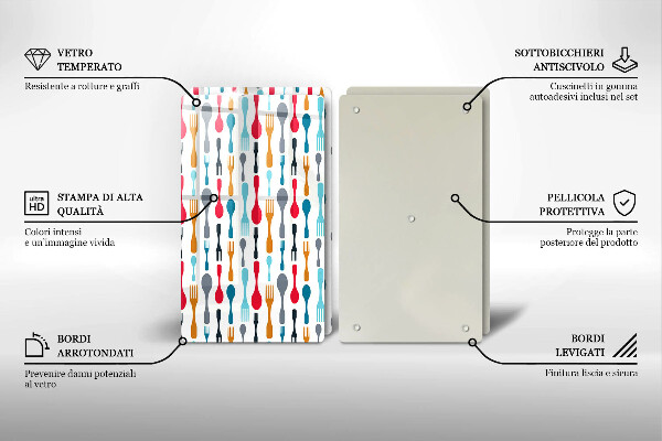 Skleněná deska za sporák Ilustrace lžíce