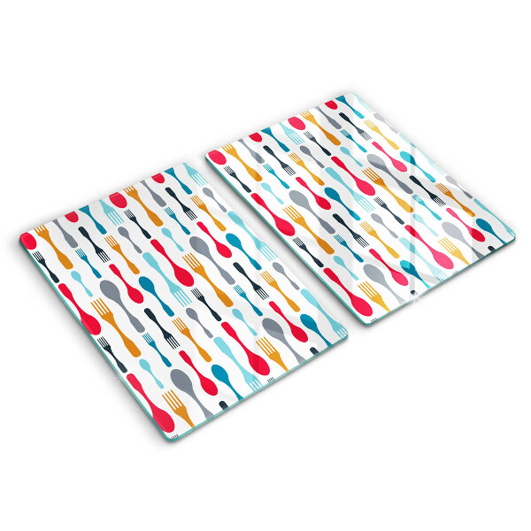 Skleněná deska za sporák Ilustrace lžíce