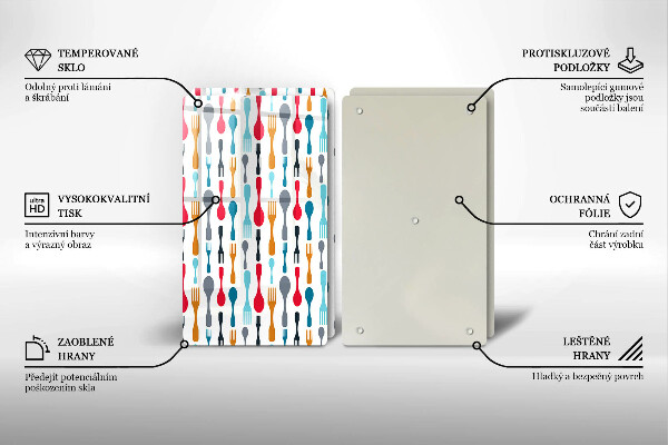 Skleněná deska za sporák Ilustrace lžíce