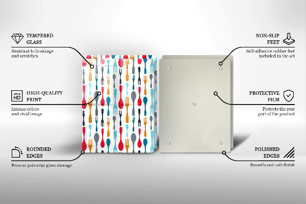 Skleněná deska za sporák Ilustrace lžíce