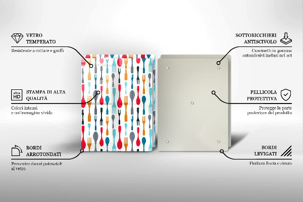 Skleněná deska za sporák Ilustrace lžíce